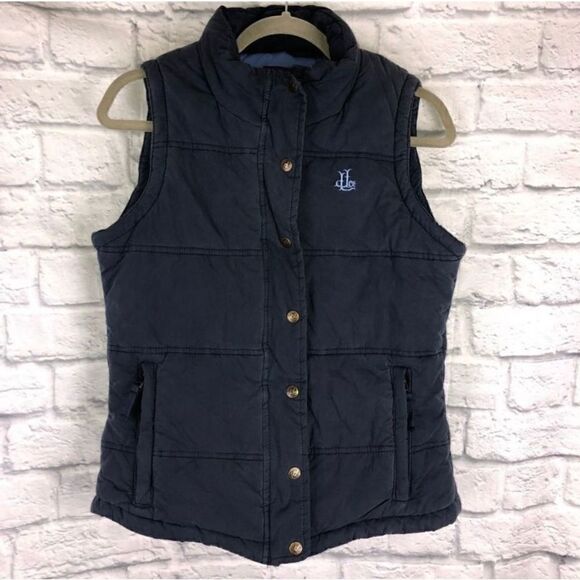 Lazy jacks co puffer vest navy blue wash sz small - Picture 1 of 9